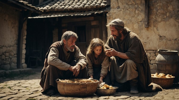 Default_a_medieval_poor_family_in_an_old_medieval_village_ragg_0