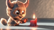 Monster with melting candle – OpenAI Sora AI Video Example [WXIB_Rkh81E]